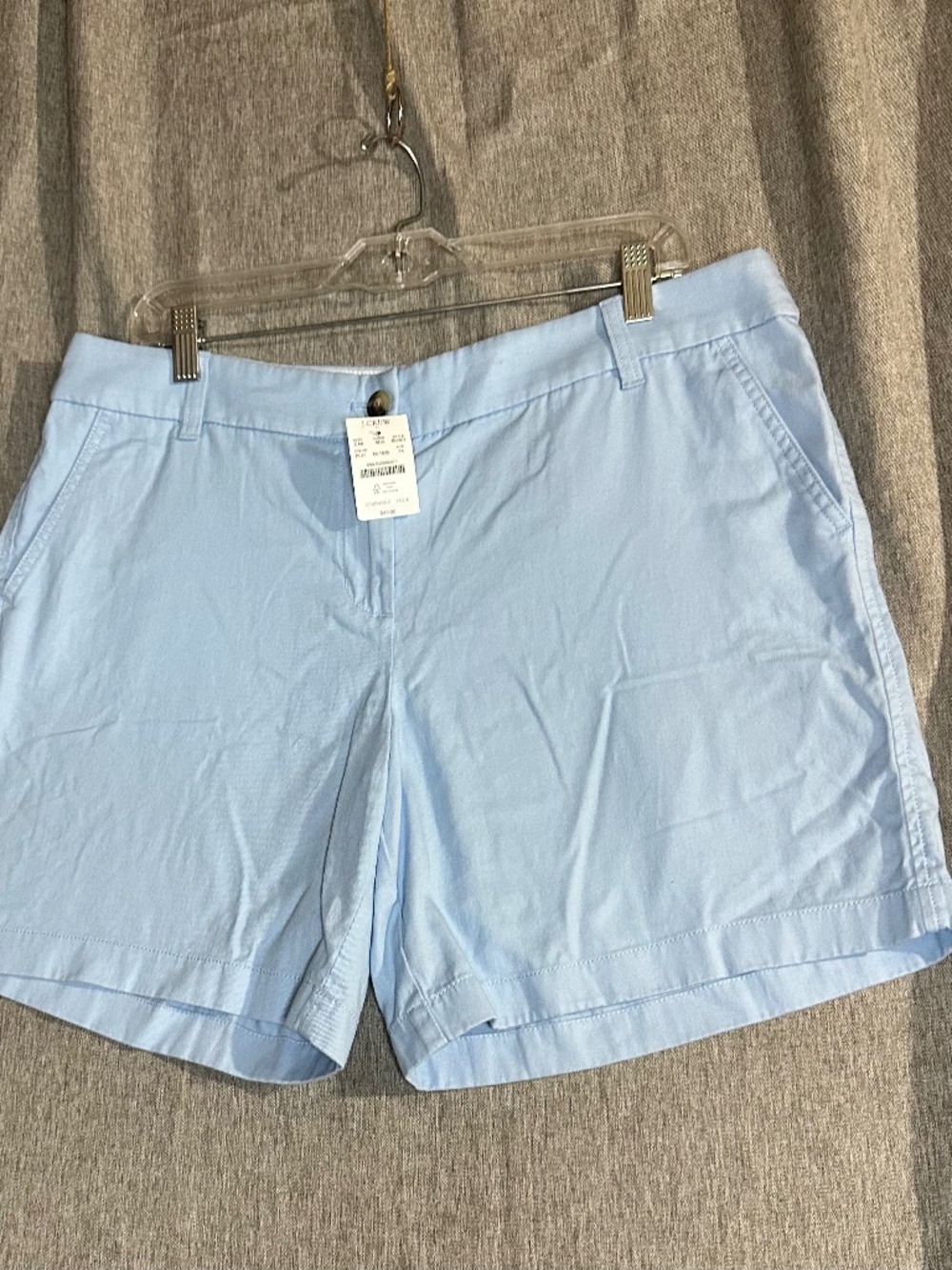 NWT J.Crew Classic Chino Shorts Light Blue Size 14